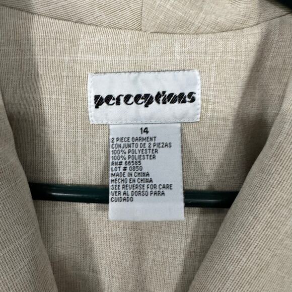 Vintage Perceptions Short Sleeve Button Down Blazer Jacket Women's Plus Size 14 - Picture 4 of 7